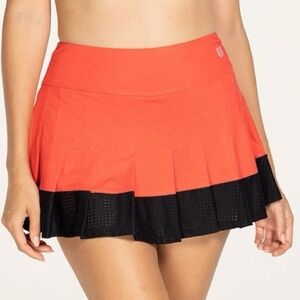 EleVen by Venus Williams Red & Black Tenniscore/Pickleball Sporty Skirt Large